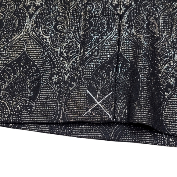 J. McLaughlin Black / Gold Metallic Jacquard Patern Sleeveless Cocktail Dress - Picture 6 of 10